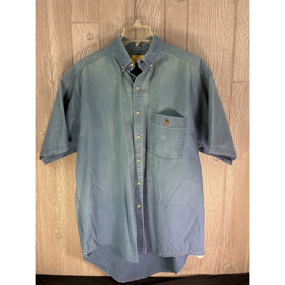 Duck Head Mens XL Blue Denim Shirt Short Sleeve Button Down Heritage Workwear